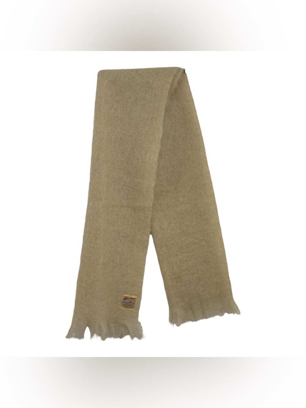 Glentana Women's Cream Scarf Made in Scotland 50% Mohair 45% Wool 5% Nylon